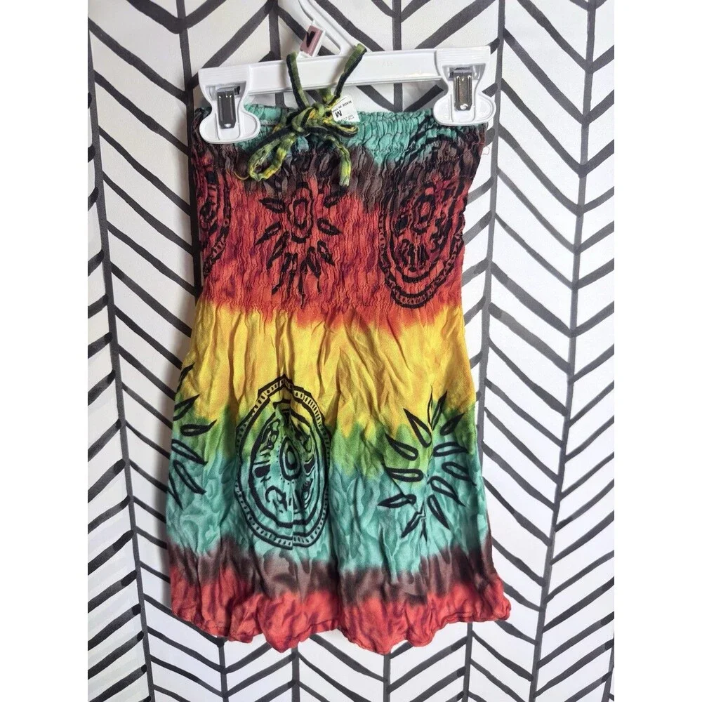 Beach Store Multicolor Tie Dye Halter Tie Toddler Beach Dress Girls 12-18M 6008